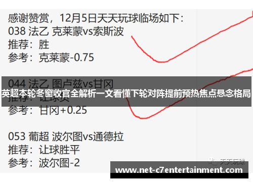 英超本轮冬窗收官全解析一文看懂下轮对阵提前预热焦点悬念格局